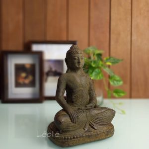 Antique Gray Sitting Buddha Statue – Zen & Meditation Home Decor