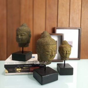 Antique Large Buddha Head Decor – Elegant & Timeless Accent Piece