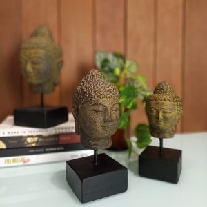 Antique Stone Buddha Head Interior Decoration