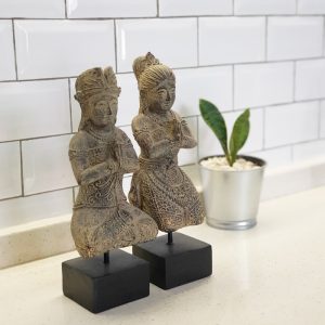Balinese Antique Stone Art Couple Statue
