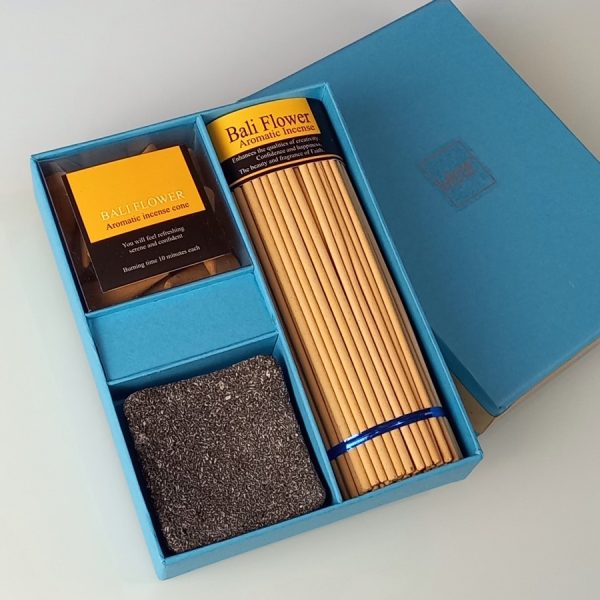 Bali Janger Statue Gift Set & Bali Flower Aromatherapy Incense