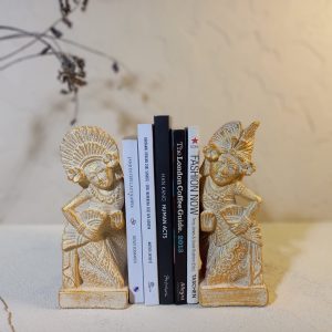Vintage Balinese Janger Couple Stone Statue – Gold Antique Finish