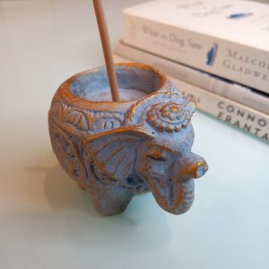 Miniature Stone Ganesha Table Ornament – Candle & Incense Holder