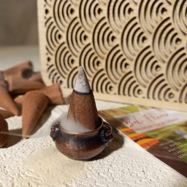 Bali Flower Aromatherapy Incense Back Flow Cone 40pcs Wooden Box