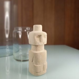 Primitive Bohemian Style Stone Statue – Hand-Carved from Natural Sandstone
