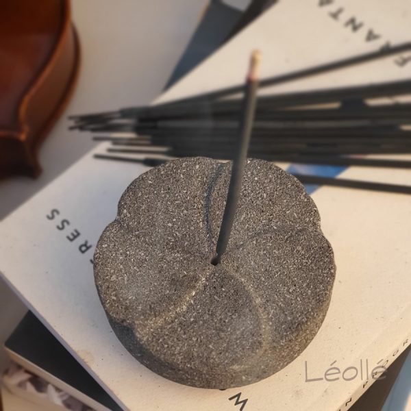 Frangipani Flower Incense Holder – Carved Lava Stone