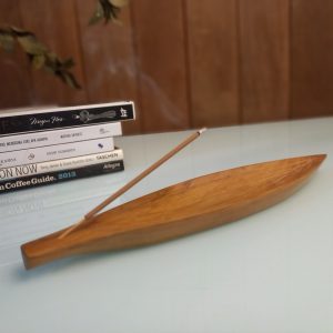 Handmade Teak Wood Incense Holder – Mandala Round Plate