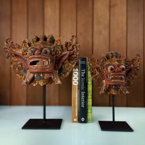 Antique Bali Barong Head Wood Carving – Decorative Home Display