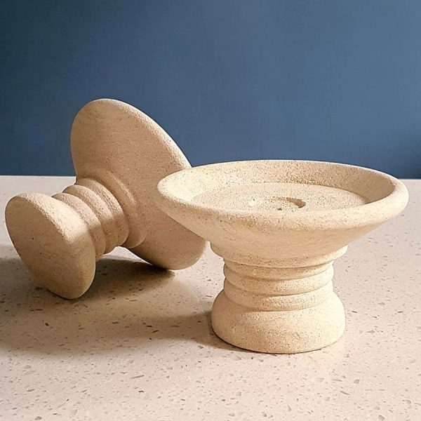 Bali Spa Style Incense Holder – Round Tray White Paras Stone