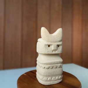 Primitive Bohemian Style Stone Statue – Hand-Carved from Natural Sandstone