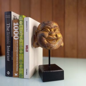 Happy Buddha Wooden Sculpture – Handcrafted Home Decor from Bali