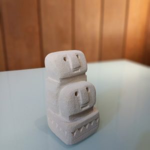 Primitive Bohemian Style Stone Statue – Hand-Carved from Natural Sandstone