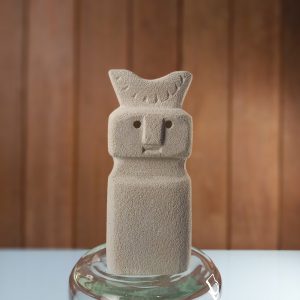 Primitive Bohemian Style Stone Statue – Hand-Carved from Natural Sandstone