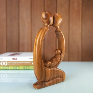 Abstract Wooden Sculpture – Medium Size Natural Finish | A Gift of Affection