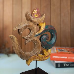 Wooden Om Symbol Panel – Meditation & Yoga Room Decor