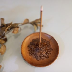 Wooden Incense Stick Holder – Mandala Pattern | Aromatherapy Room Fragrance Plate