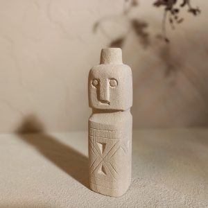 Stone Man Statue – Primitive Stone Ornament for Living Room & Café Decoration