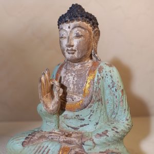 Buddha Meditation Wood Carving – Handcrafted Yoga Room Decor from Bali
