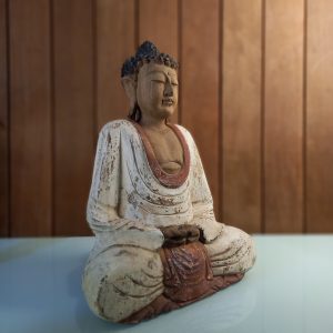 Bali Carved Buddha Statue – Meditative Wooden Decor for Yoga & Mindfulness Spaces