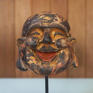 Happy Buddha Maitreya Mask on Stand – Uplifting Home Decor