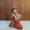 Relaxing Buddha Wood Statue 25cm – Zen-Inspired Yoga Room Decor