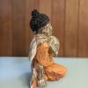Relaxing Buddha Wood Statue 25cm – Zen-Inspired Yoga Room Decor