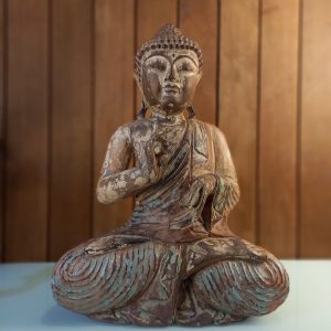 Fengshui Buddha Statue 42cm – Antique Gold Symbol of Prosperity