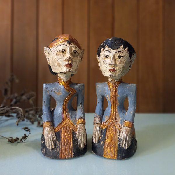 Loro Blonyo Wooden Couple Statue – Traditional Wedding Gift & Living Room Decor