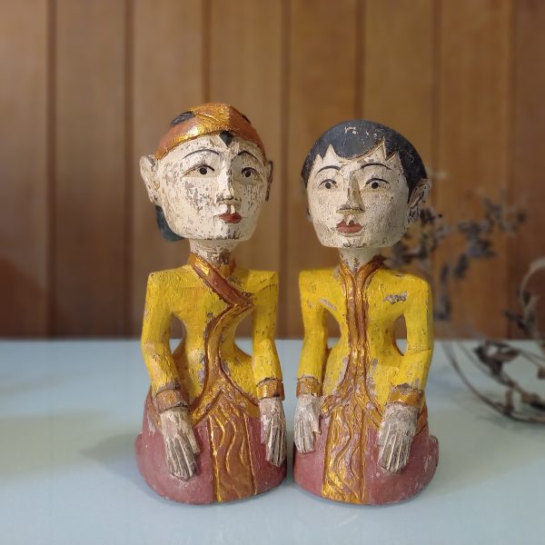 Loro Blonyo Wooden Couple Statue – Traditional Wedding Gift & Living Room Decor