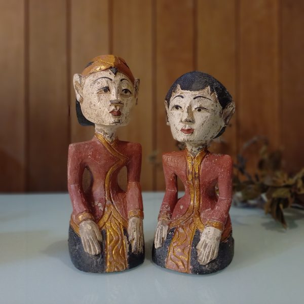 Loro Blonyo Wooden Couple Statue – Traditional Wedding Gift & Living Room Decor