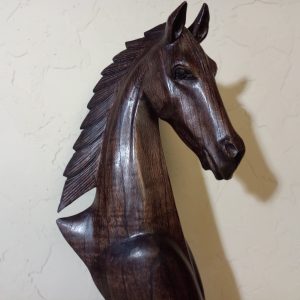 Wooden Horse Sculpture – Fengshui Decor | Symbol of Joy and Prosperity