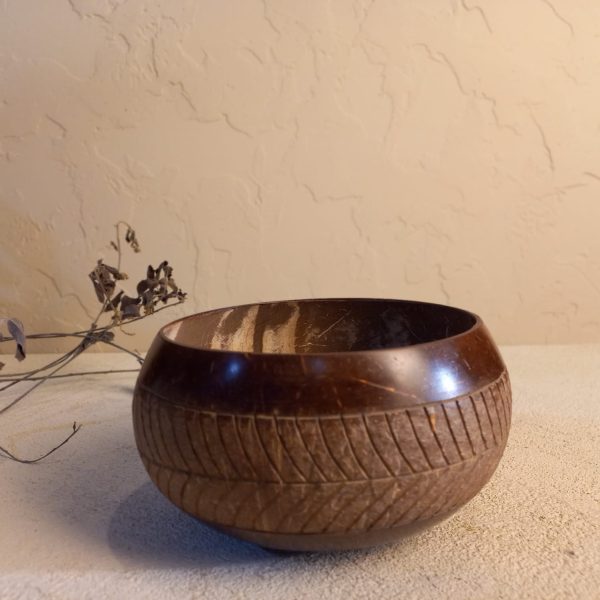 Natural Coconut Shell Bowl – Eco-Friendly Handcrafted Tableware