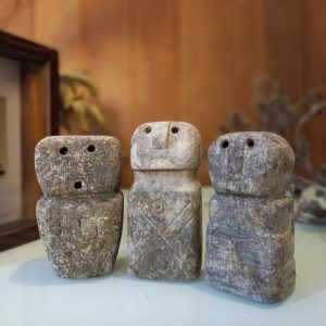Bohemian Hand-Carved Mini Stone Statue – Antique Table Décor