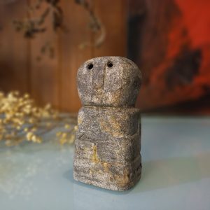 Bohemian Carved Mini Stone Statue – Antique Table Décor