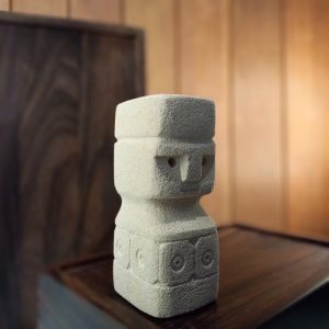 Primitive Bohemian Style Stone Statue – Hand-Carved from Natural Sandstone