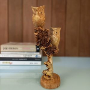Handcrafted Owl Wood Figurine – Wise and Intelligent Life Philosophy Decor