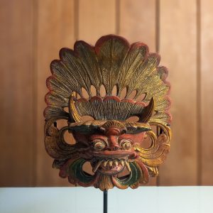 Balinese Barong Mask Statue – Compact Desk Ornament