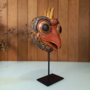 Balinese Bird Mask Sculpture – Handcarved Wooden Decor for Living Room