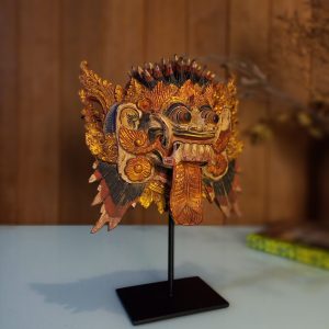 Balinese Rangda Mask Sculpture – Hand-Carved Decorative Art for Office Display