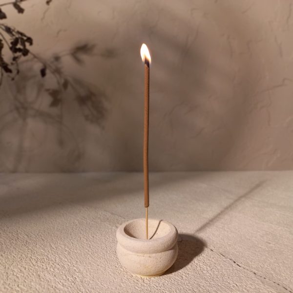 Unique Aromatherapy Incense Holder – Lava & White Stone
