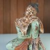 Relaxing Feng Shui Buddha Statue 34cm – Antique Gold Finish Symbol of Prosperity
