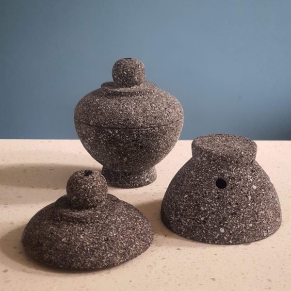 Lava Stone Cone Incense Burner with Lid – Arabic Bukhoor Style