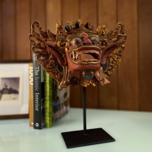Antique Bali Barong Head Wood Carving – Decorative Home Display