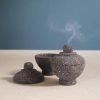 Lava Stone Cone Incense Burner with Lid – Arabic Bukhoor Style