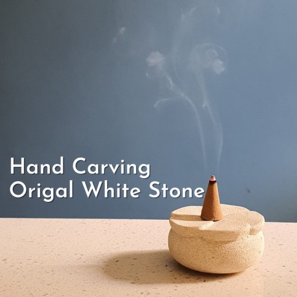 Aromatherapy Incense Holder – White Stone