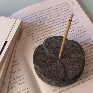Frangipani Flower Incense Holder – Carved Lava Stone