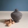 Lava Stone Cone Incense Burner with Lid – Arabic Bukhoor Style